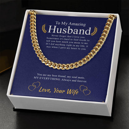 To My Amazing Husband | Cuban Link Chain