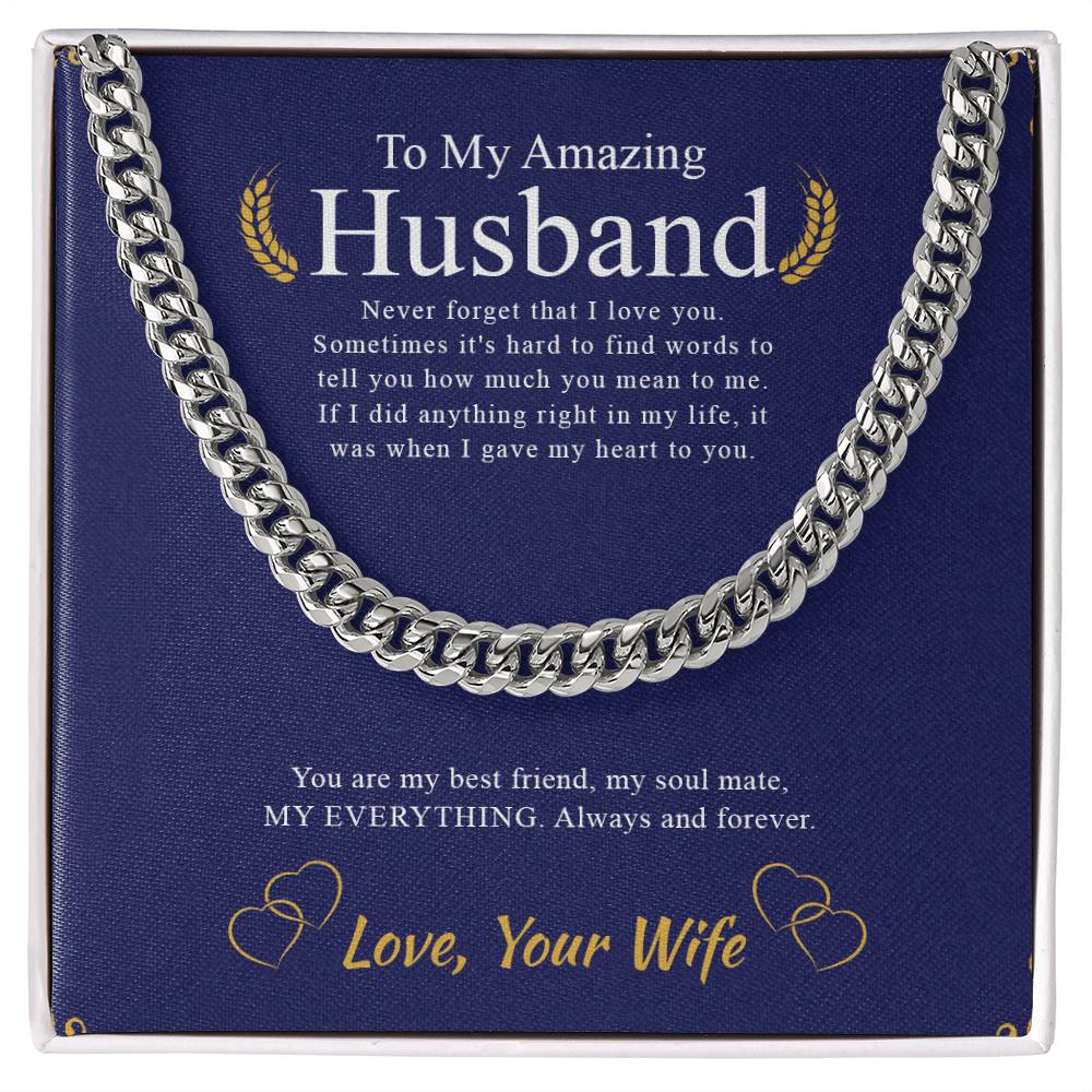 To My Amazing Husband | Cuban Link Chain