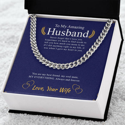 To My Amazing Husband | Cuban Link Chain