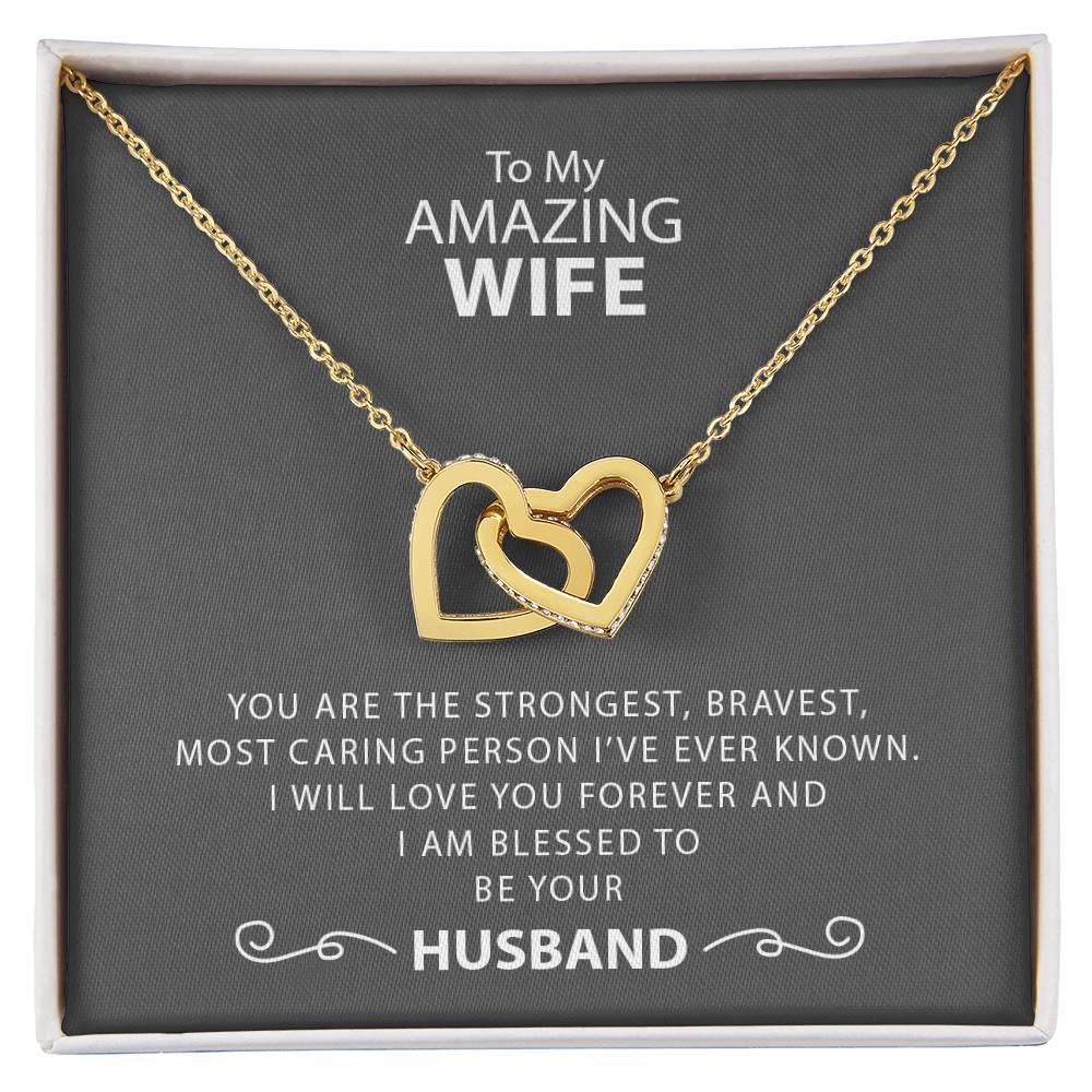 To My Amazing Wife | Interlocking Hearts necklace