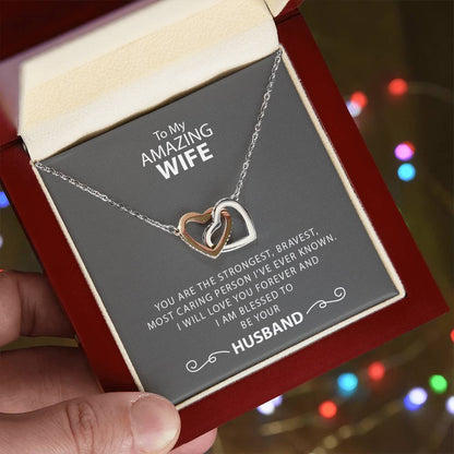 To My Amazing Wife | Interlocking Hearts necklace