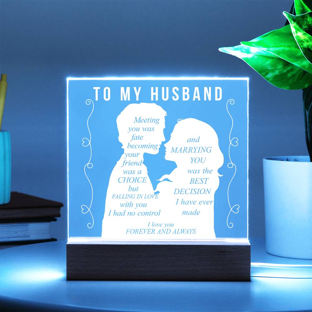 To My Husband | Square Acrylic Plaque