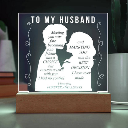 To My Husband | Square Acrylic Plaque