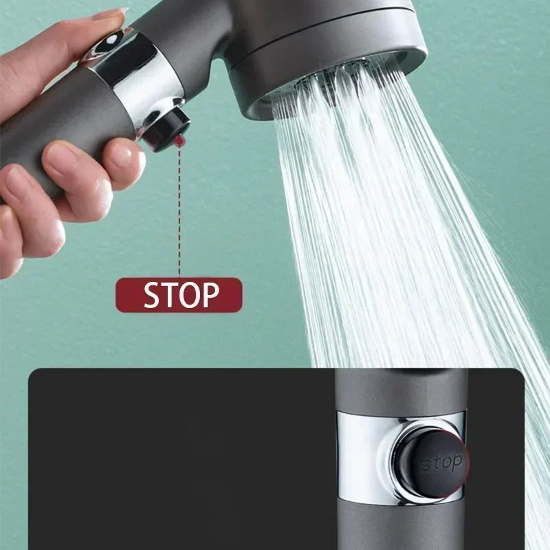 3 Mode High-Pressure Shower Head